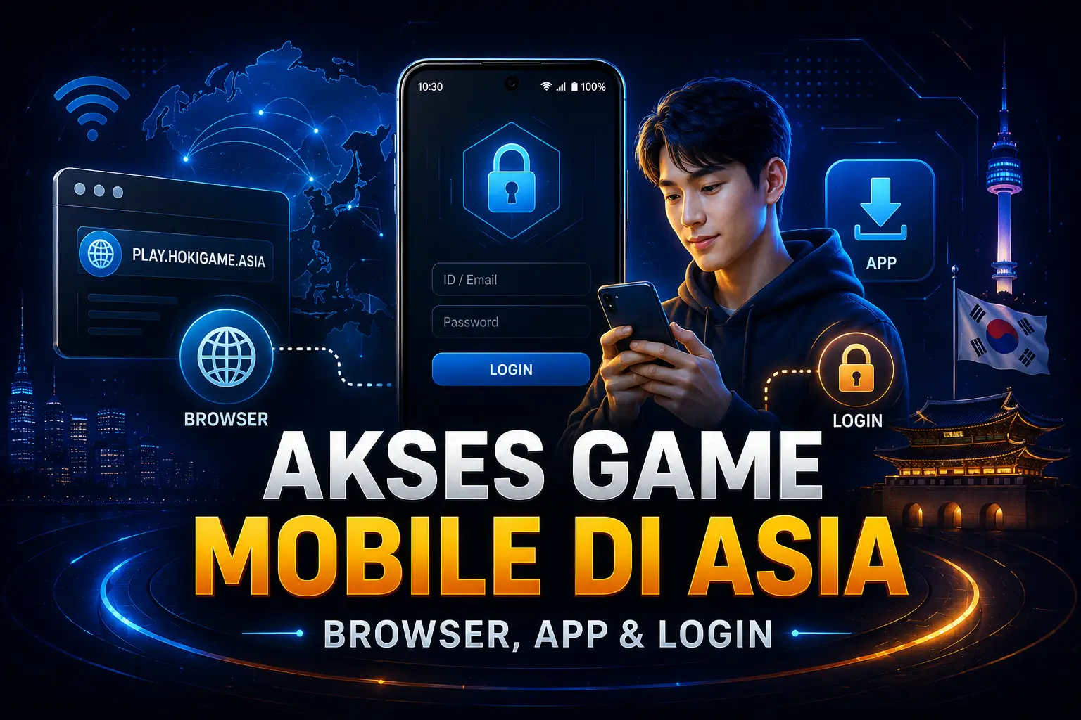 Panduan akses game mobile di Asia melalui browser, app dan login